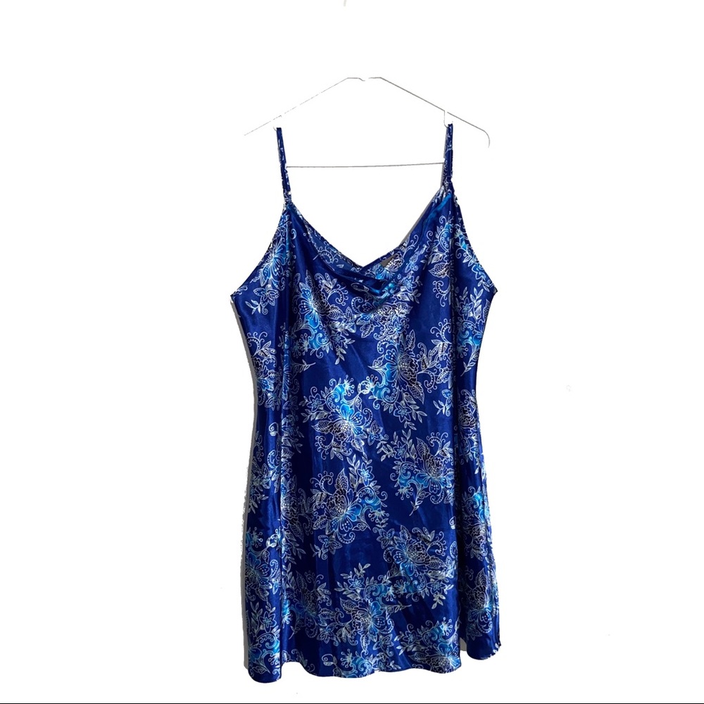 XXL Morgan Taylor blue satin slip dress